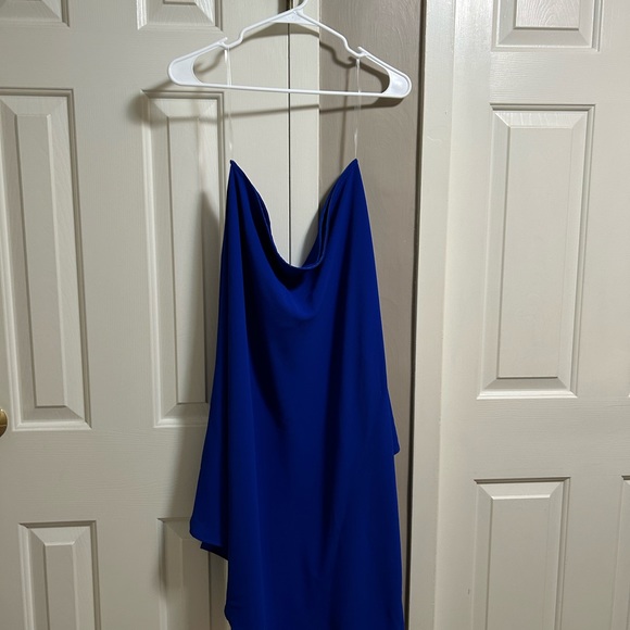 Vici one shoulder blue dress.  Size XL - Picture 2 of 3